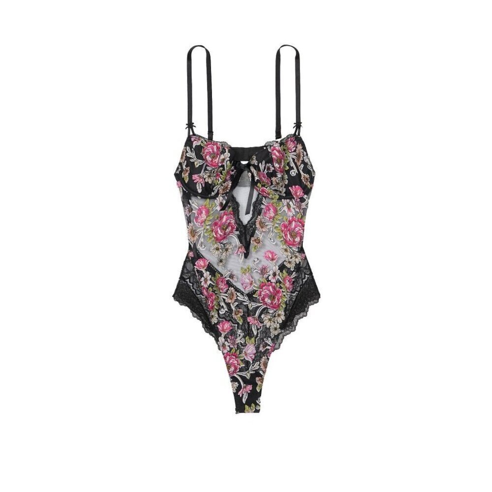 New! Victoria’s Secret Wicked Embroidered Teddy Bodysuit XS 41792